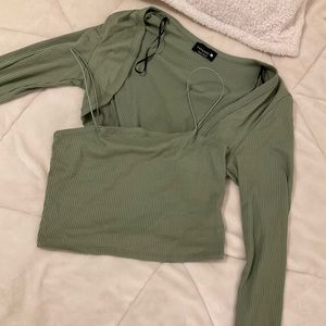 Crop top & crop jacket set